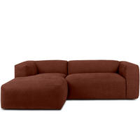 ECKMODULSOFA-LINKS BUFFO 3/4 Sitzer mit extrem weicher Sitzfläche, Gewebestoff, orange - Orange, Textil (237/180cm) - KONSIMO®