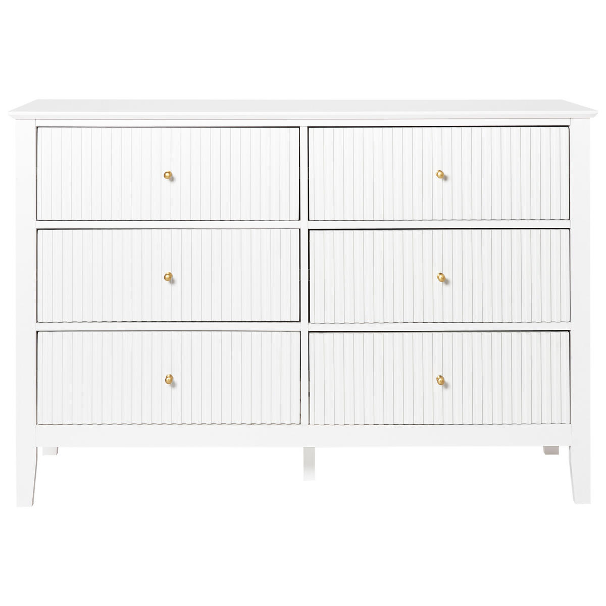 KOMODA s 6 zásuvkami Bílá Assisi - bílá, kompozitní dřevo (120/80/40cm) - Beliani