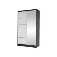 SCHWEBETÜRENSCHRANK Diego III - Schwarz/Weiß, Holzwerkstoff/Metall (100/200/58cm) - MIRJAN24