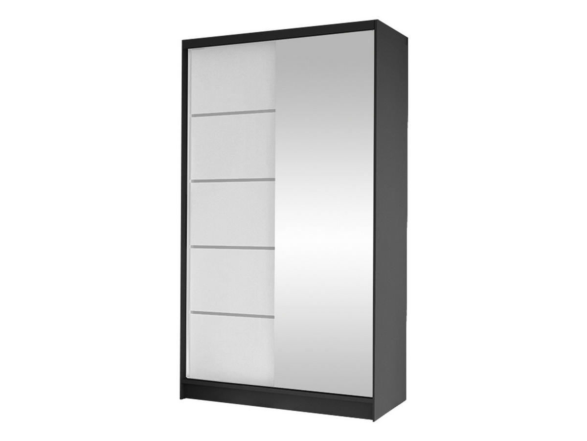 SCHWEBETÜRENSCHRANK Diego III - Schwarz/Weiß, Holzwerkstoff/Metall (100/200/58cm) - MIRJAN24