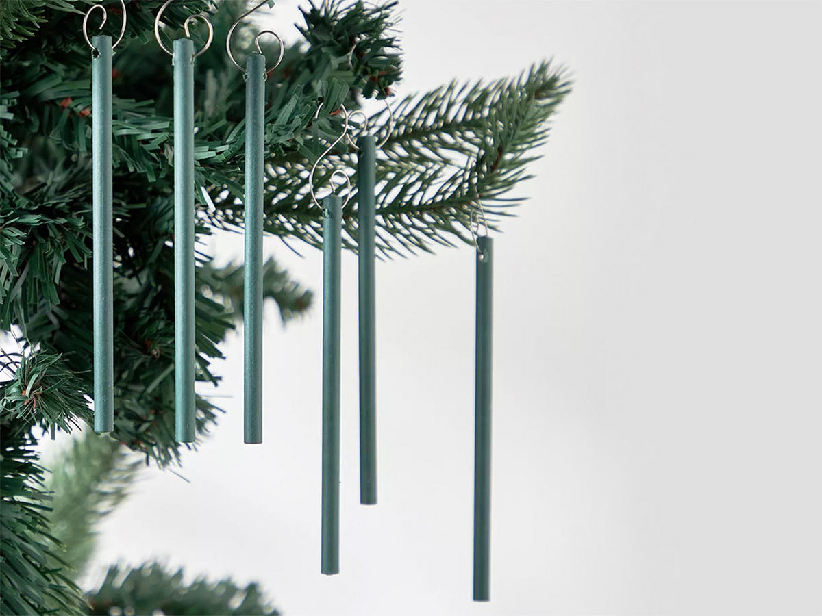 DUFTSTÄBCHEN für Weihnachtsbaum, Echter Tannenduft, 6 Stück - Grün, Papier/Metall (15cm) - LAALU