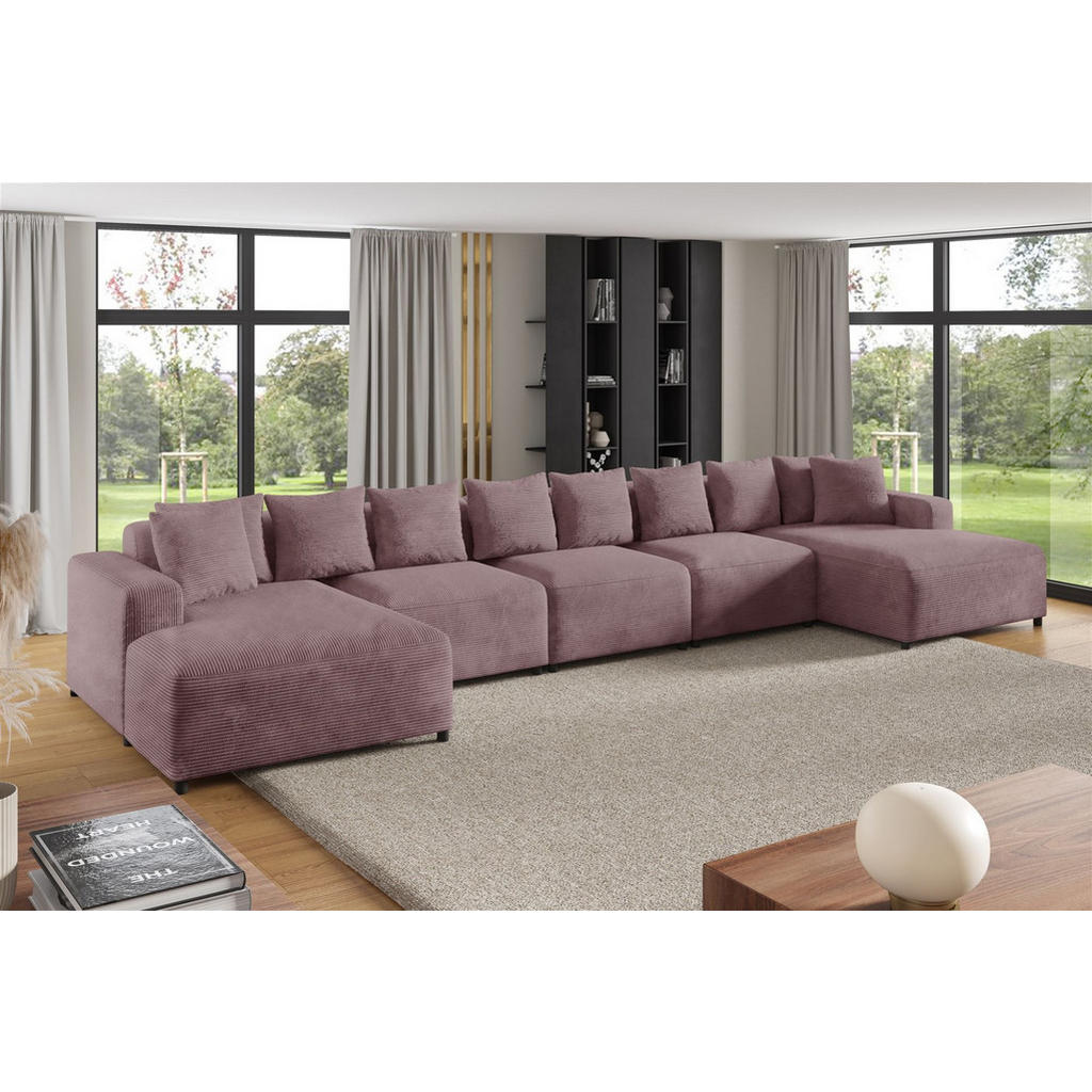 Thumbnail - Fun Möbel Wohnlandschaft, Altrosa, Textil, 517x75x165 cm, Wohnzimmer, Sofas & Couches, Wohnlandschaften, Wohnlandschafte...