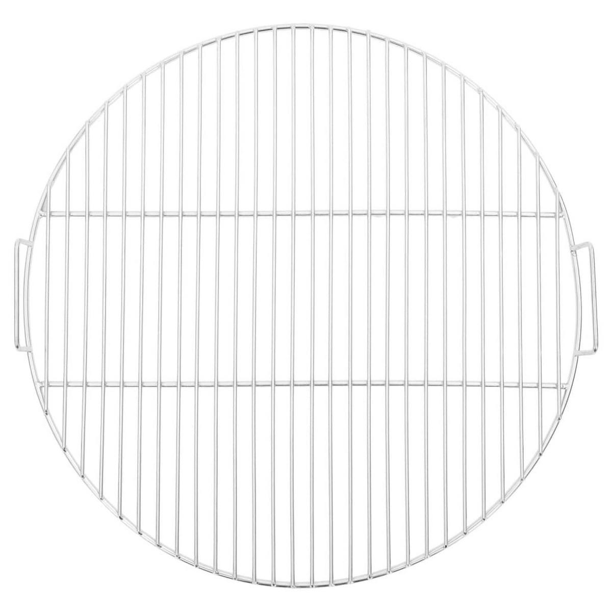 GRILLROST Mit Griffen Rund Ø54 Cm 304 Edelstahl - Silberfarben, Metall (54/54cm) - vidaXL