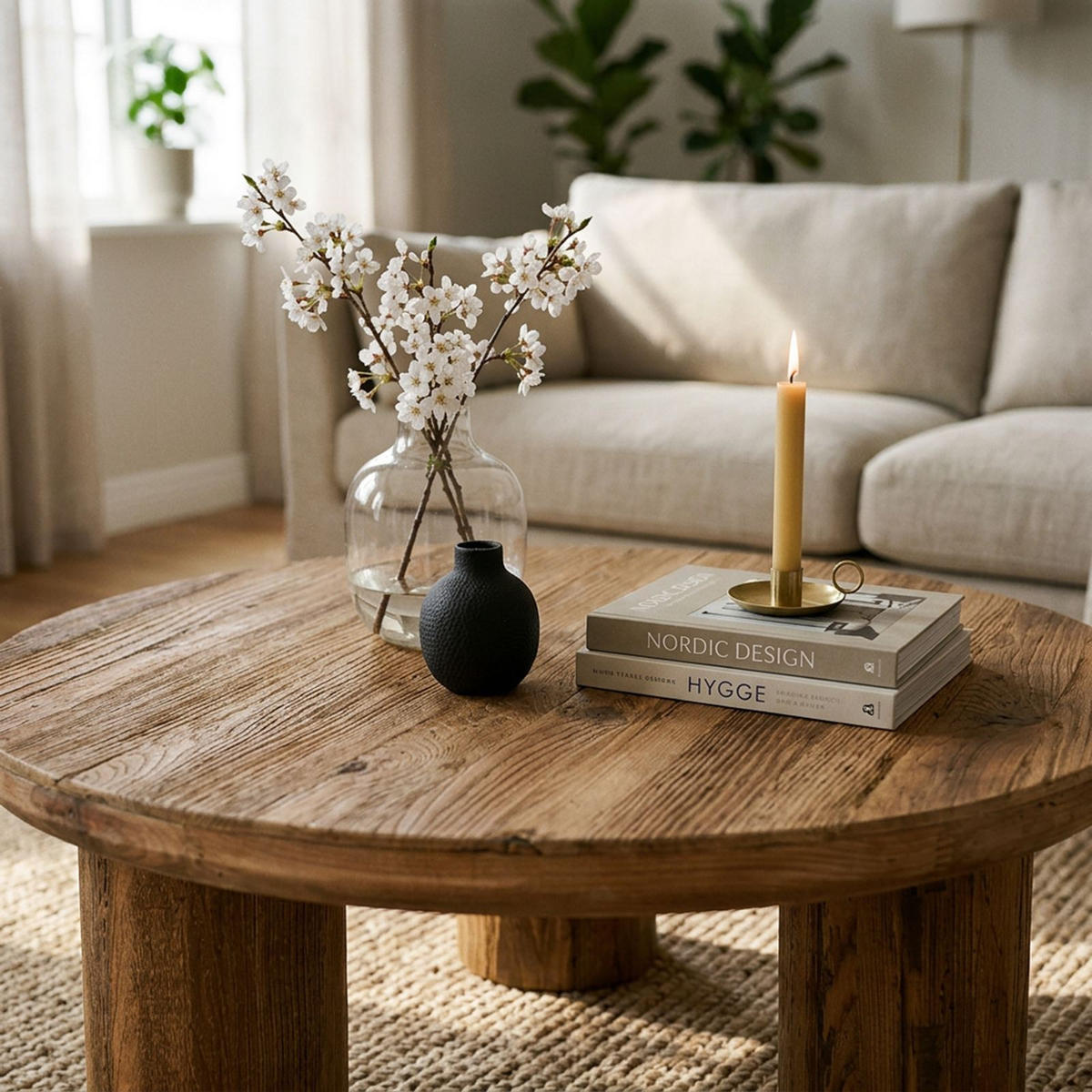 COUCHTISCH SAKATA natur - Naturfarben, Holz (90/90/36cm) - IDIMEX