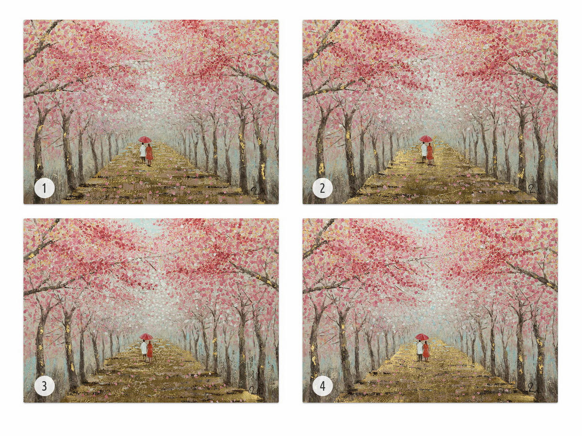 ÖLGEMÄLDE 100/70 cm - Pink/Braun, Holz/Textil (1.9/70cm) - KUNSTLOFT