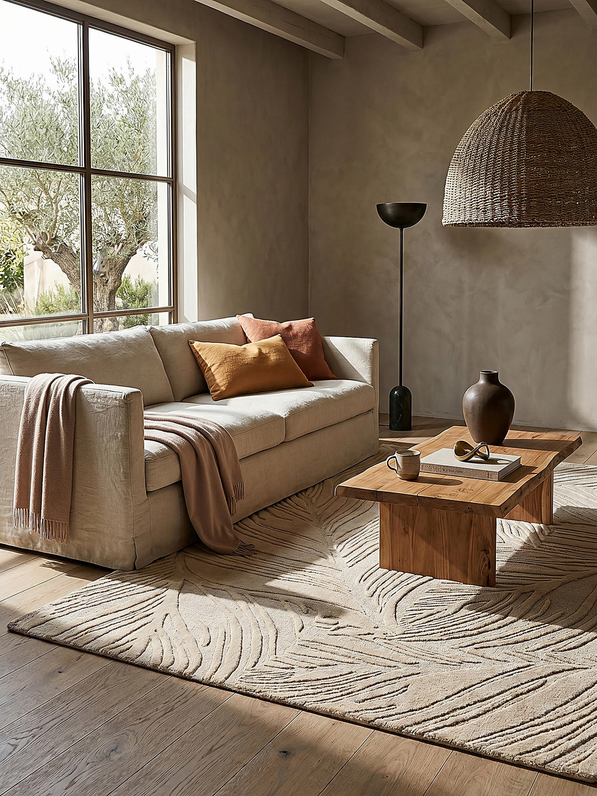 WOLLTEPPICH LEVEN, floral, Beige, 120 x 170 cm - Beige, Textil (170/120cm) - KADIMA DESIGN