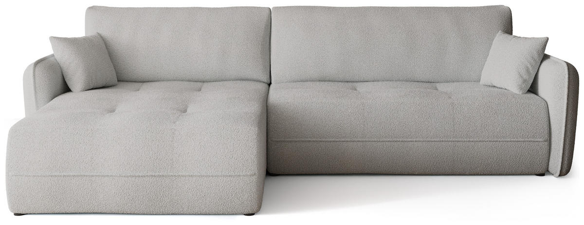 ECKSOFA CLAUDIO mit Schlaffunktion Grau - Grau, Textil (263/150cm) - Bromarkt