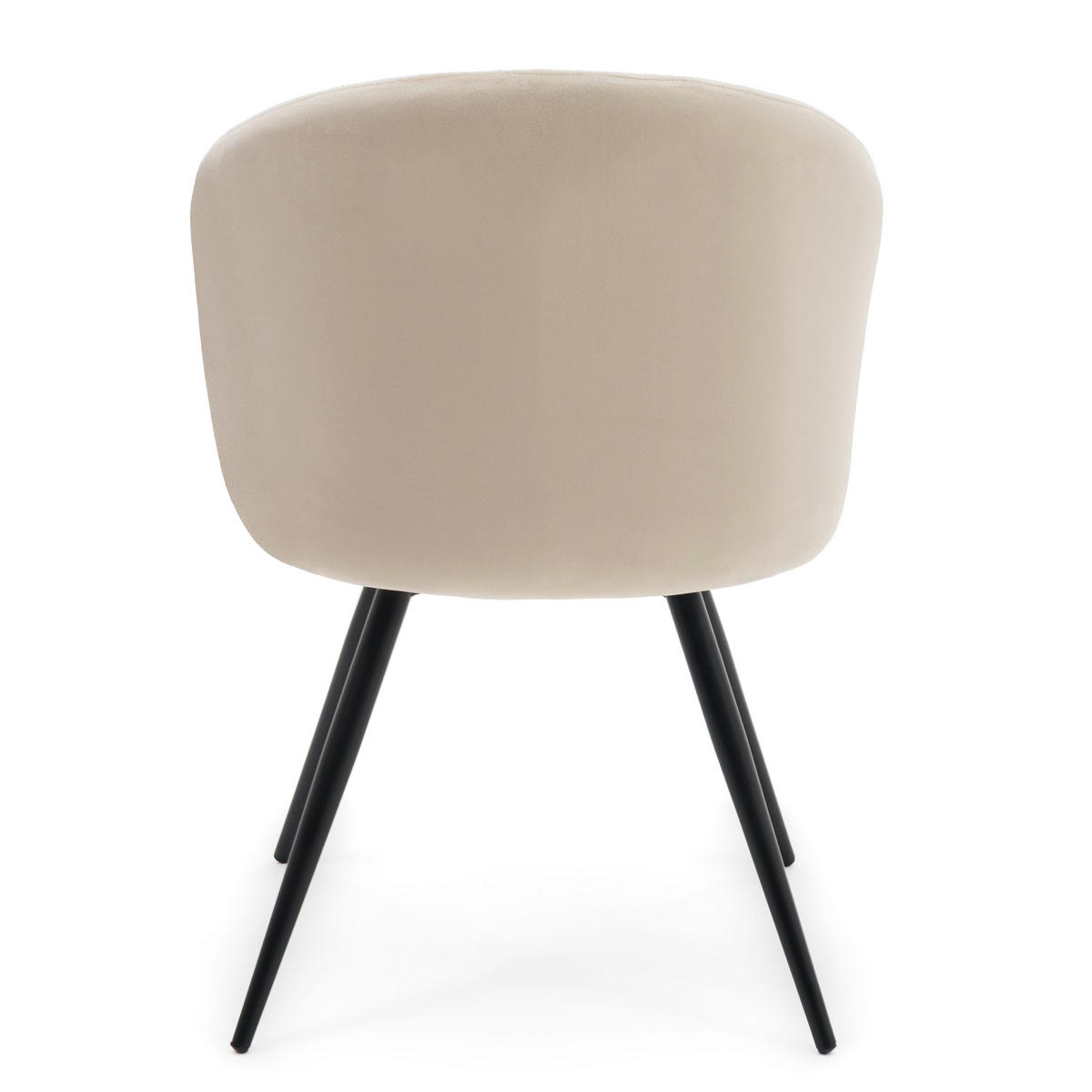 STUHL MODENA drehbar gepolsterter mit Steppung - beige - Samt Velour - Beige/Schwarz, Textil/Metall (57/80/59cm) - NEW HOME