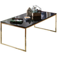 COUCHTISCH eckig GLORIA Metall Holz - Schwarz, Holzwerkstoff (120/60/45cm) - tinkaro