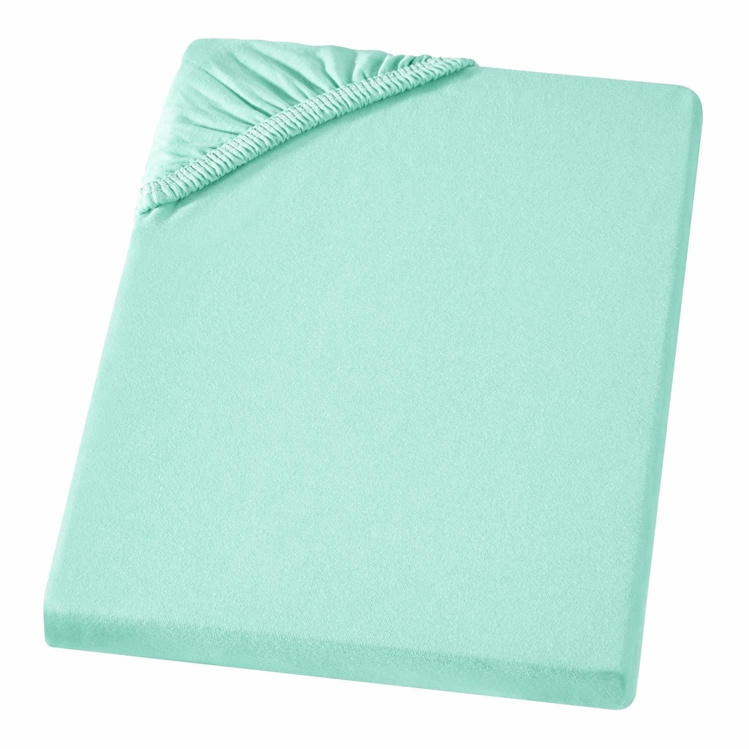 BABY-SPANNBETTLAKEN 60x120 - 70x140 cm Jersey Babybett Bettlaken aus 100% Baumwolle, Spannbetttuch Laken Uni Mint - Mintgrün, Textil (70/140cm) - Carpe Sonno