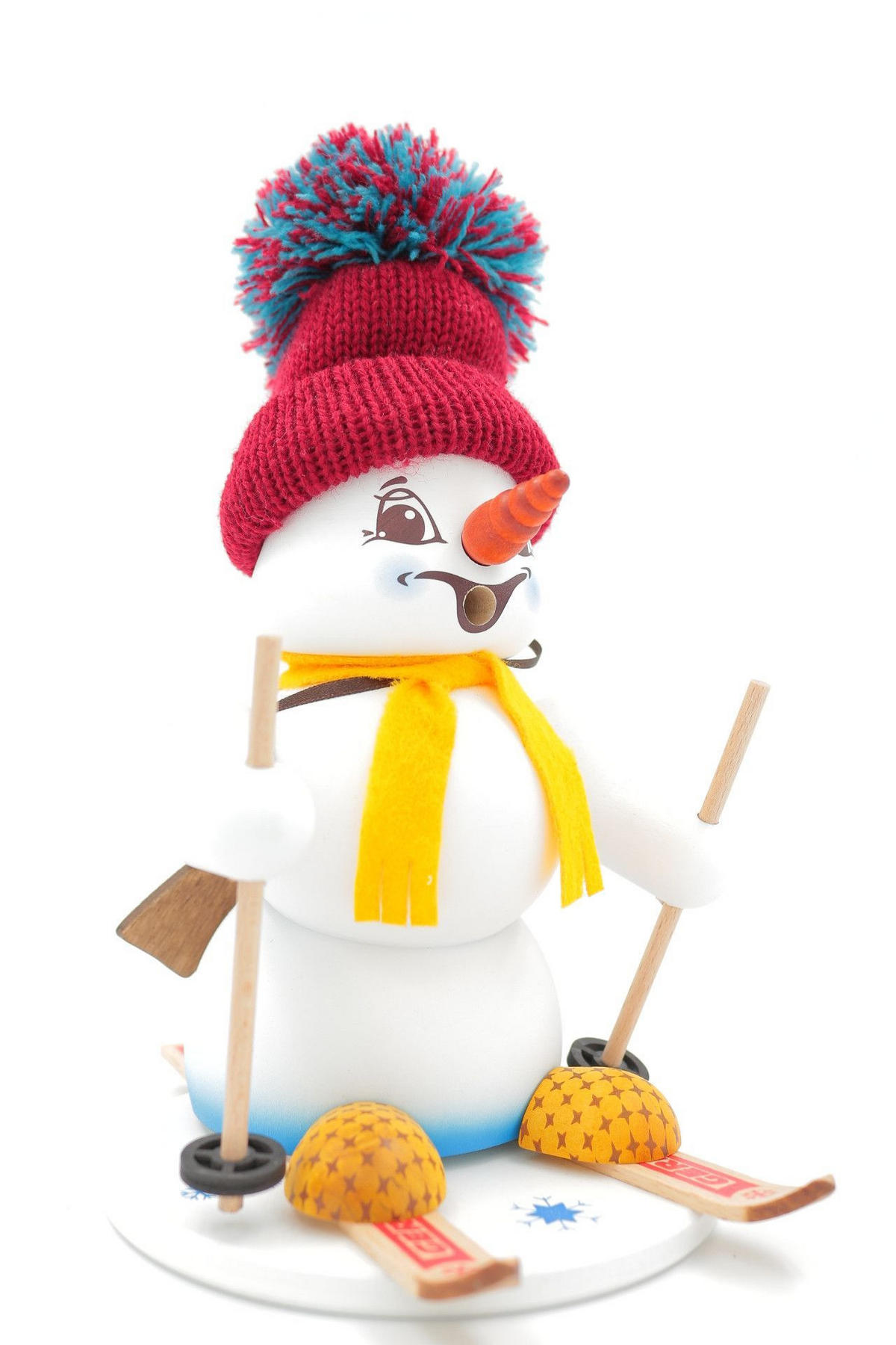 RAUCHFIGUR Schneemann Weiß Biathlon 19 cm - Multicolor, Holz (15/19/0.1cm)