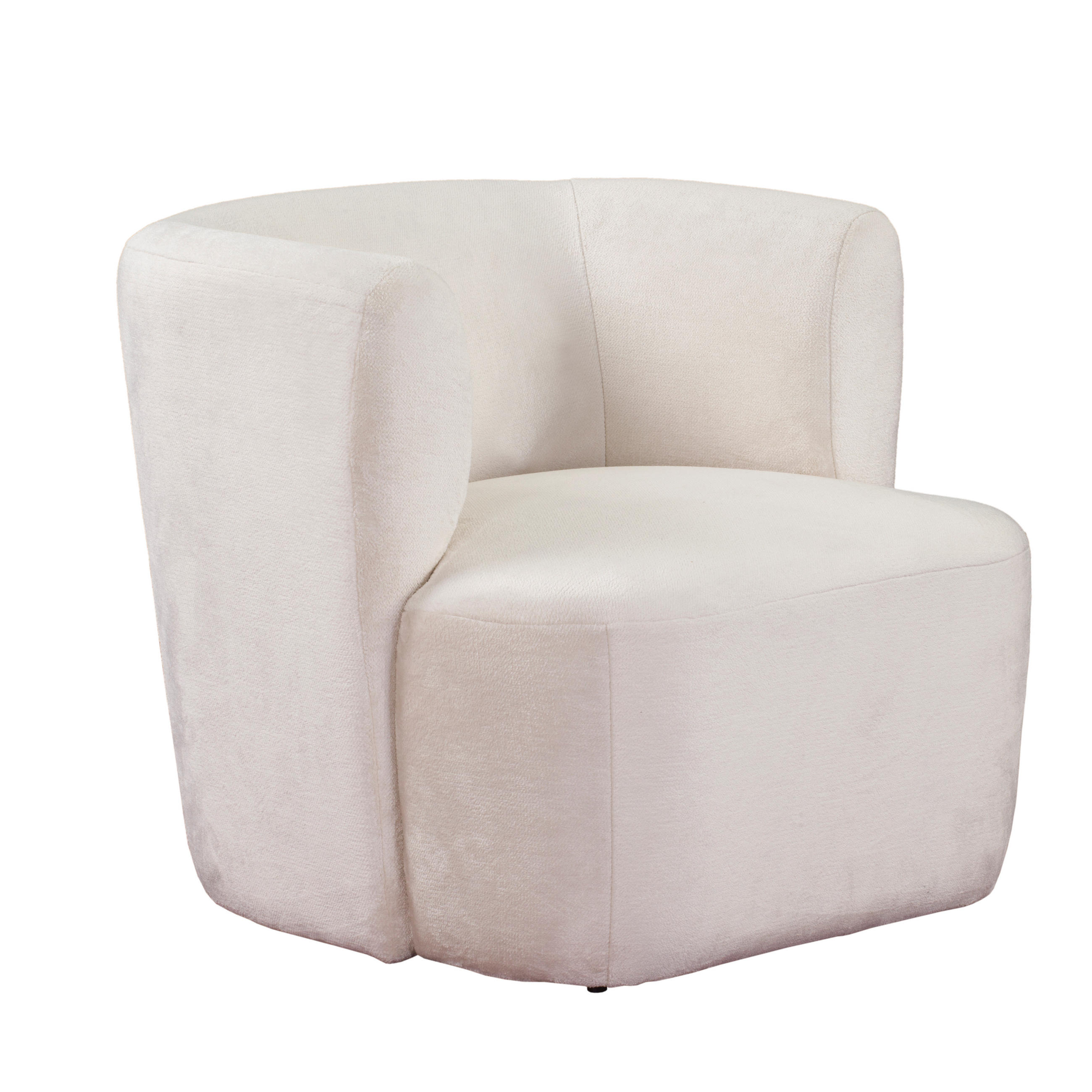 SESSEL MOCHI, Polstersessel Klassisch Loungesessel, Plüsch-Stoff Beige - Beige, Holz/Kunststoff (76/68/76cm) - MASSENO