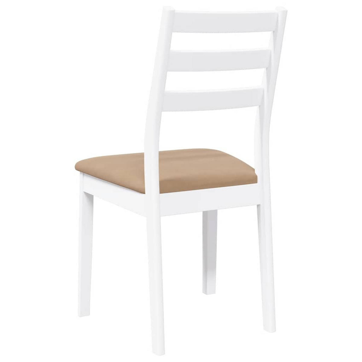 ESSZIMMERSTÜHLE mit Kissen 2 Stk. Weiß Massivholz Gummibaum 48.5*49*90cm - Weiß/Braun, Holz (48.5/90/49cm) - ZMH