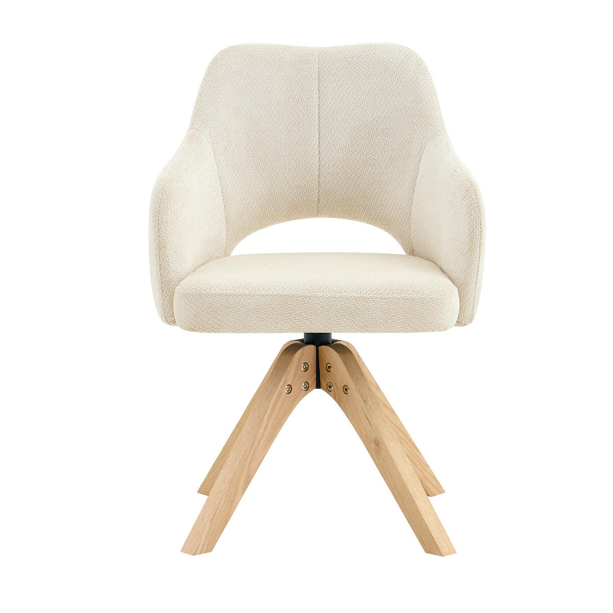 ARMLEHNSTUHL-SET DE-36630 2 Stück mit Stoffbezug und Massivholzbeinen Beige - Beige, Holz (48/85/45cm) - ComfortXL