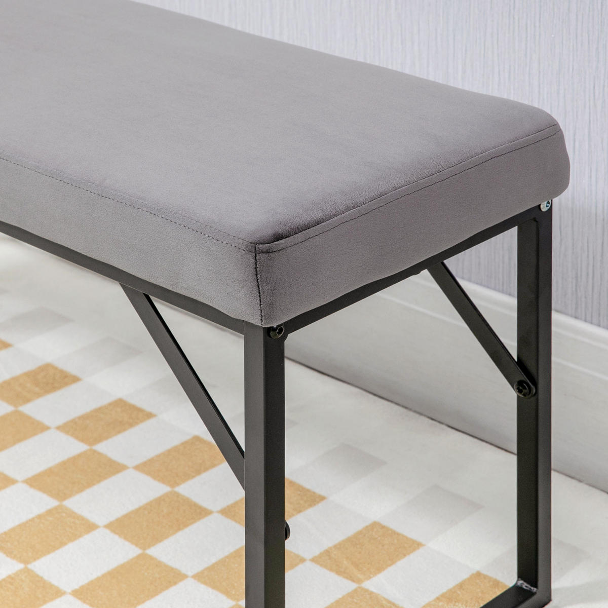 SITZBANK Grau - Grau, Textil/Metall (100/35/47cm) - Jamb