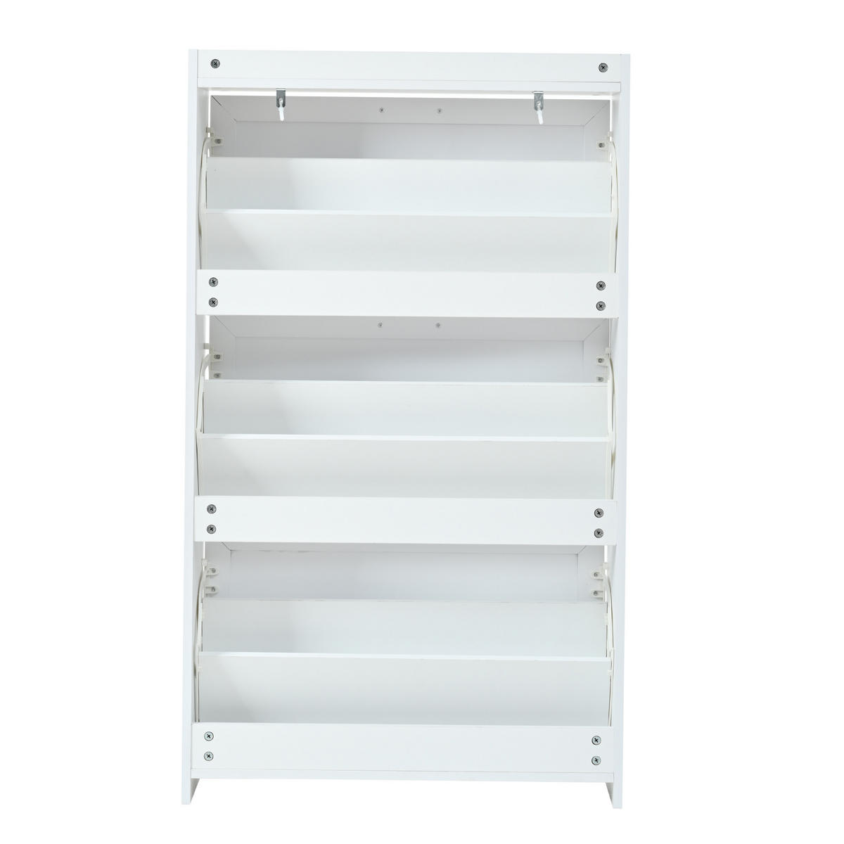 SCHUHSCHRANK 70/24/120 cm weiß aus MDF und Spanplatte mit 6 Fächern - Weiß, Holzwerkstoff (70/120/24cm) - OKWISH