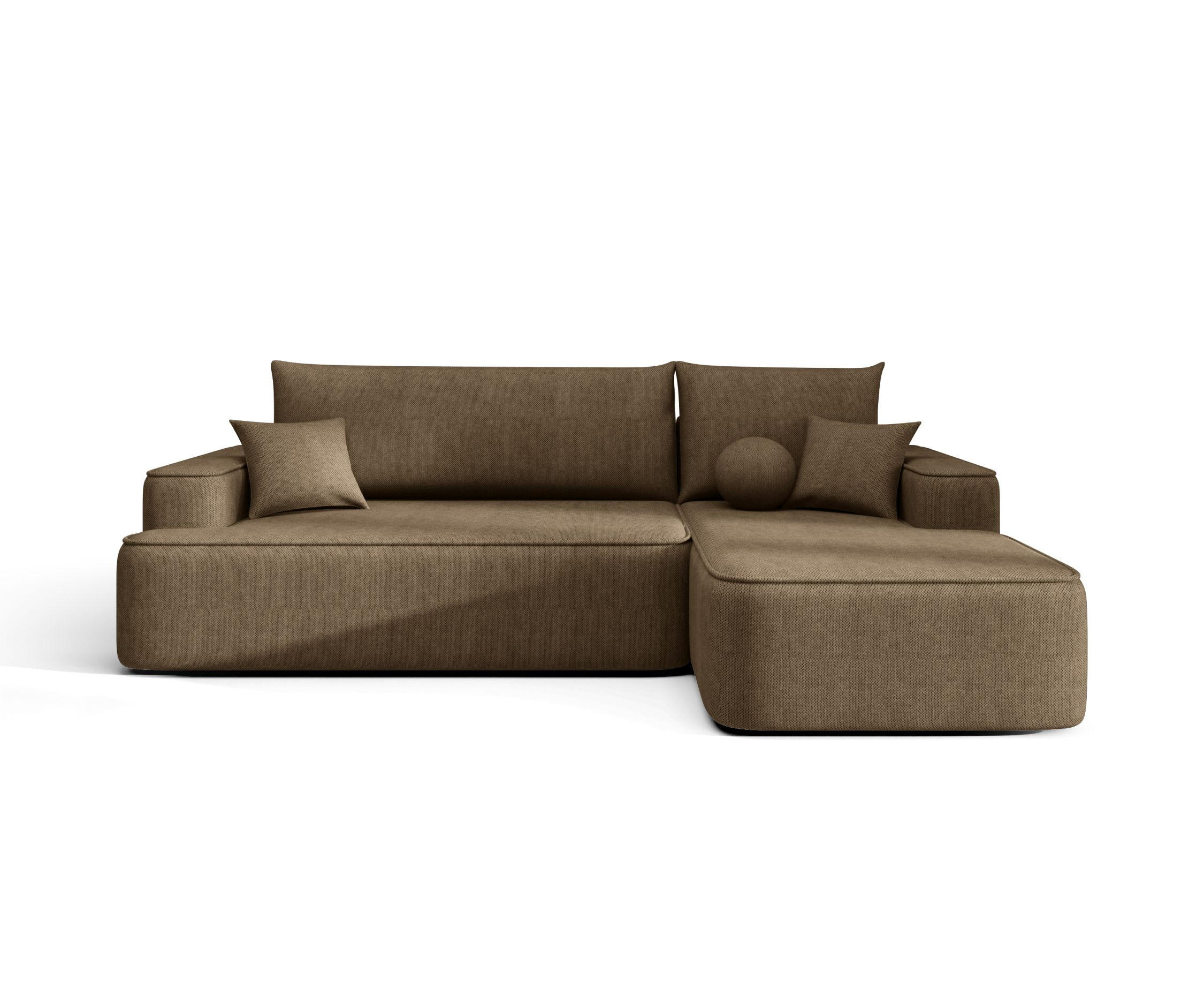 ECKSOFA mit Schlaffunktion FIGO Curio 20 Rechts - Braun, Textil (250/150cm) - Bedante