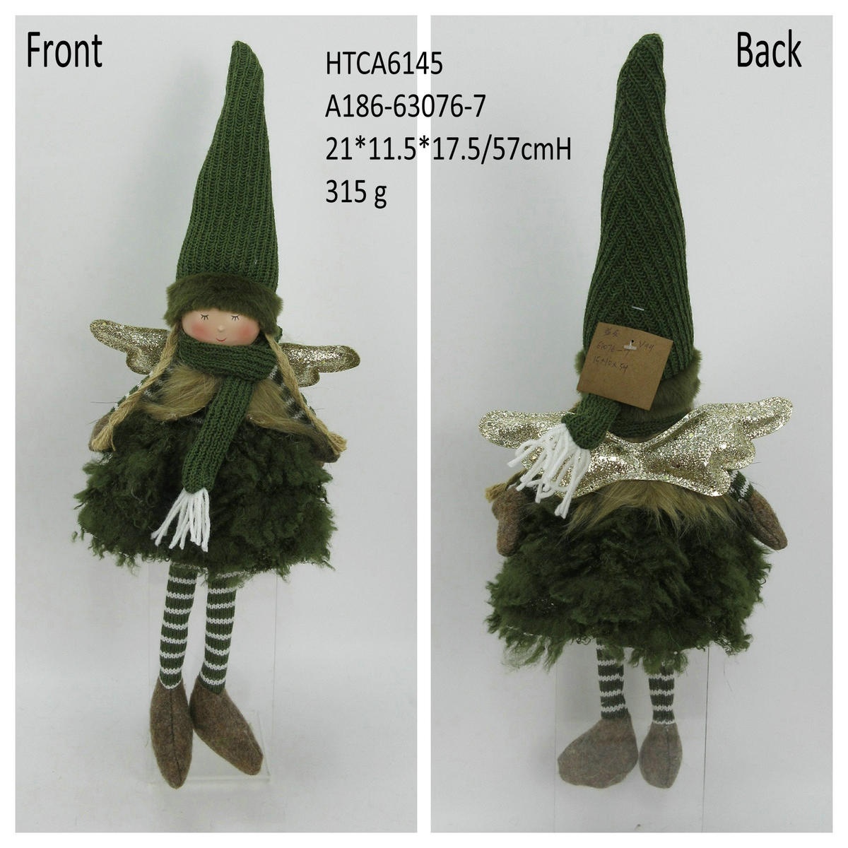 PLÜSCHFIGUR Santa Lila Grün - Grün, Textil (14/33/20cm) - Mondex
