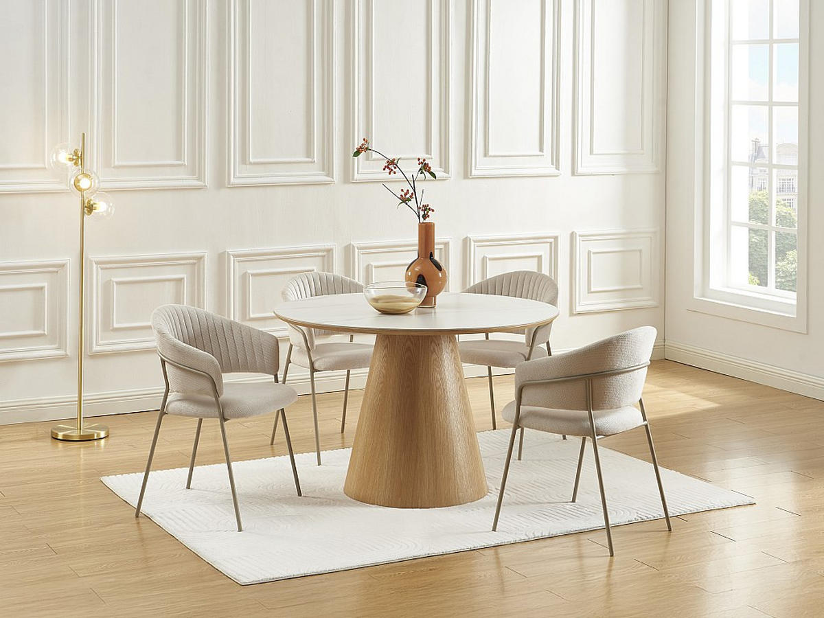 STUHL 2er-Set - Texturierter Stoff & Metall - Beige - MADOLIA - Beige, Textil (55/81/55cm) - Pascal Morabito