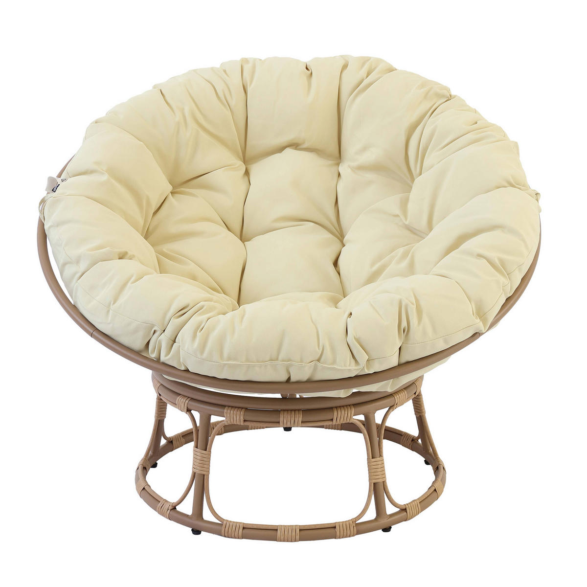 SESSEL mit Kissen, Weiß - Weiß, Holz (104/85/114cm) - Oviala