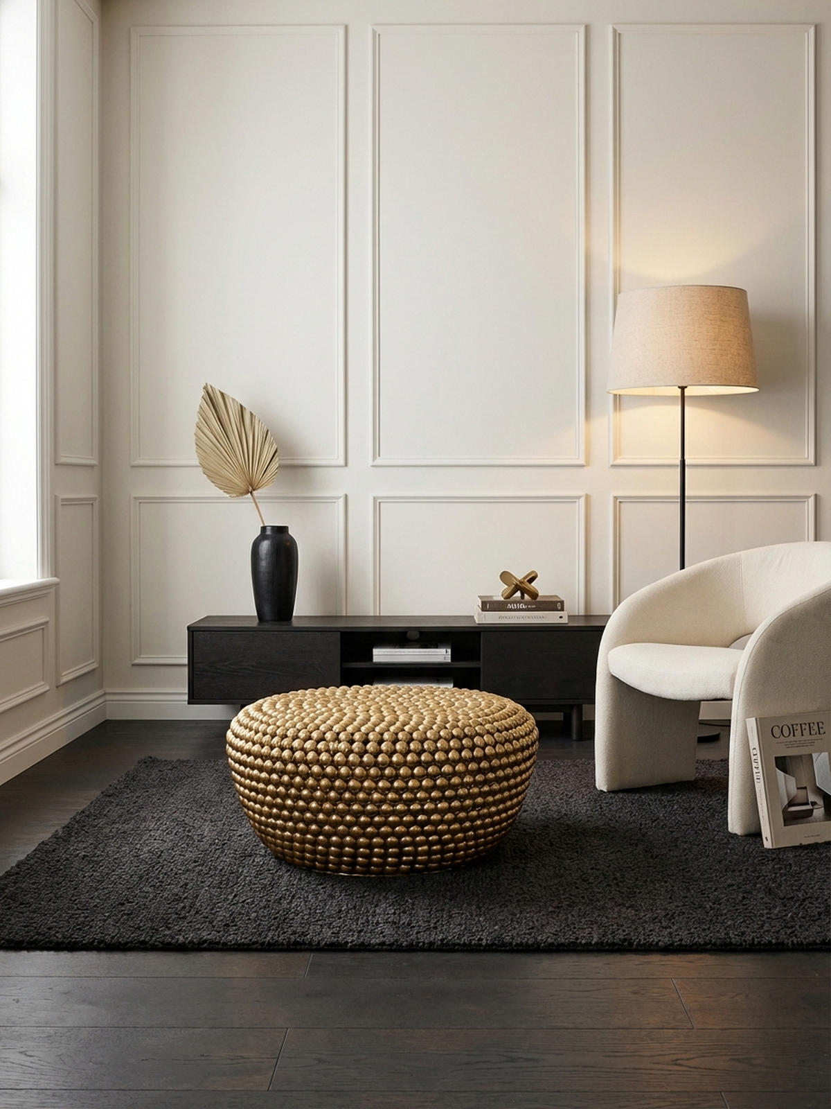 BEISTELLTISCH BIFERNO im orientalischen Stil aus Aluminium mit abgerundeter Form, Gold 60x60x30 cm - Goldfarben, Metall (60/60/30cm) - KADIMA DESIGN