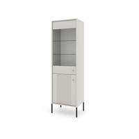 VITRINE ISEO Beige, Schwarz 54x39x180 cm - Beige/Schwarz, Holzwerkstoff (54/180/39cm) - FURNLUX