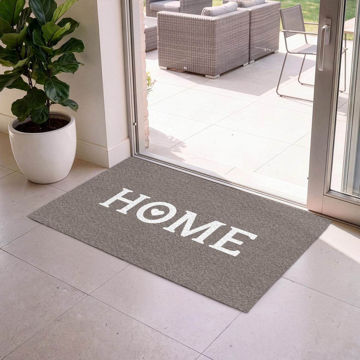 ROHOŽKA Home - Text - Taupe 120x80 cm - šedohnědá, textil/umělá hmota (120/0.4cm) - MuchoWow