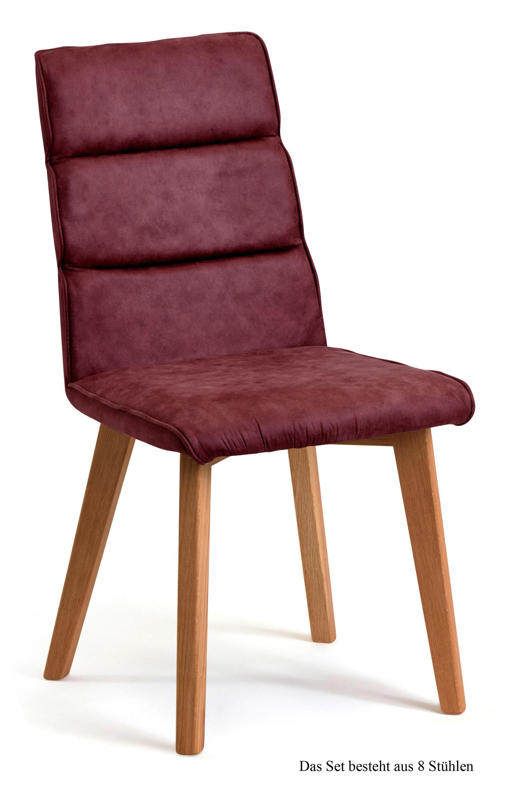 ESSZIMMERSTUHL (8er-Set) Darell 47x92x60 Eiche geölt/Marsala - Eichefarben/Brombeere, Kunststoff (60/92/47cm) - 58aufmkessel