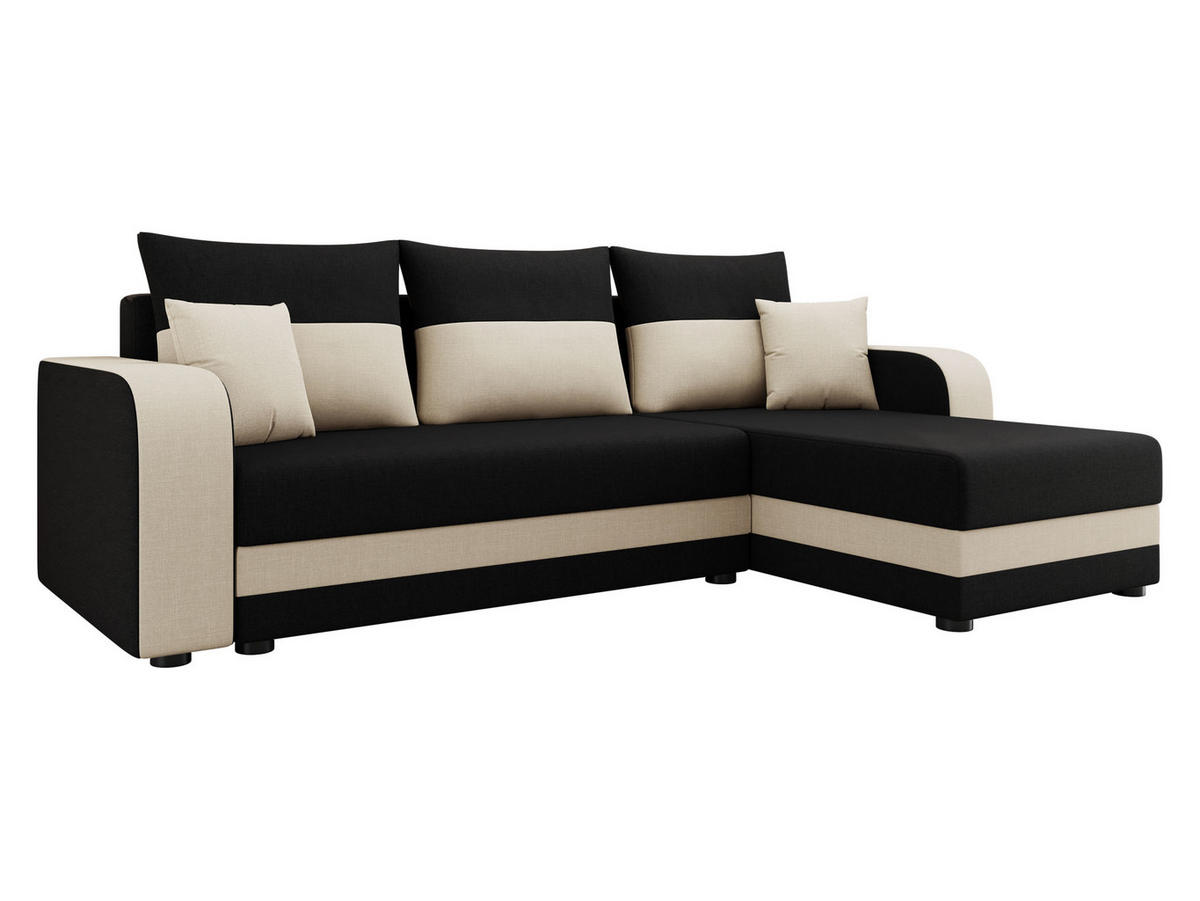 ECKSOFA Hewlet Bis - Schwarz, Holz/Kunststoff (237/139cm) - MIRJAN24