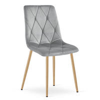 ESSZIMMERSTUHL TYRA hellgrauer Sitz, Beine in Holzfarbe - Eichefarben/Hellgrau, Textil (44.5/87/54.5cm) - Valora