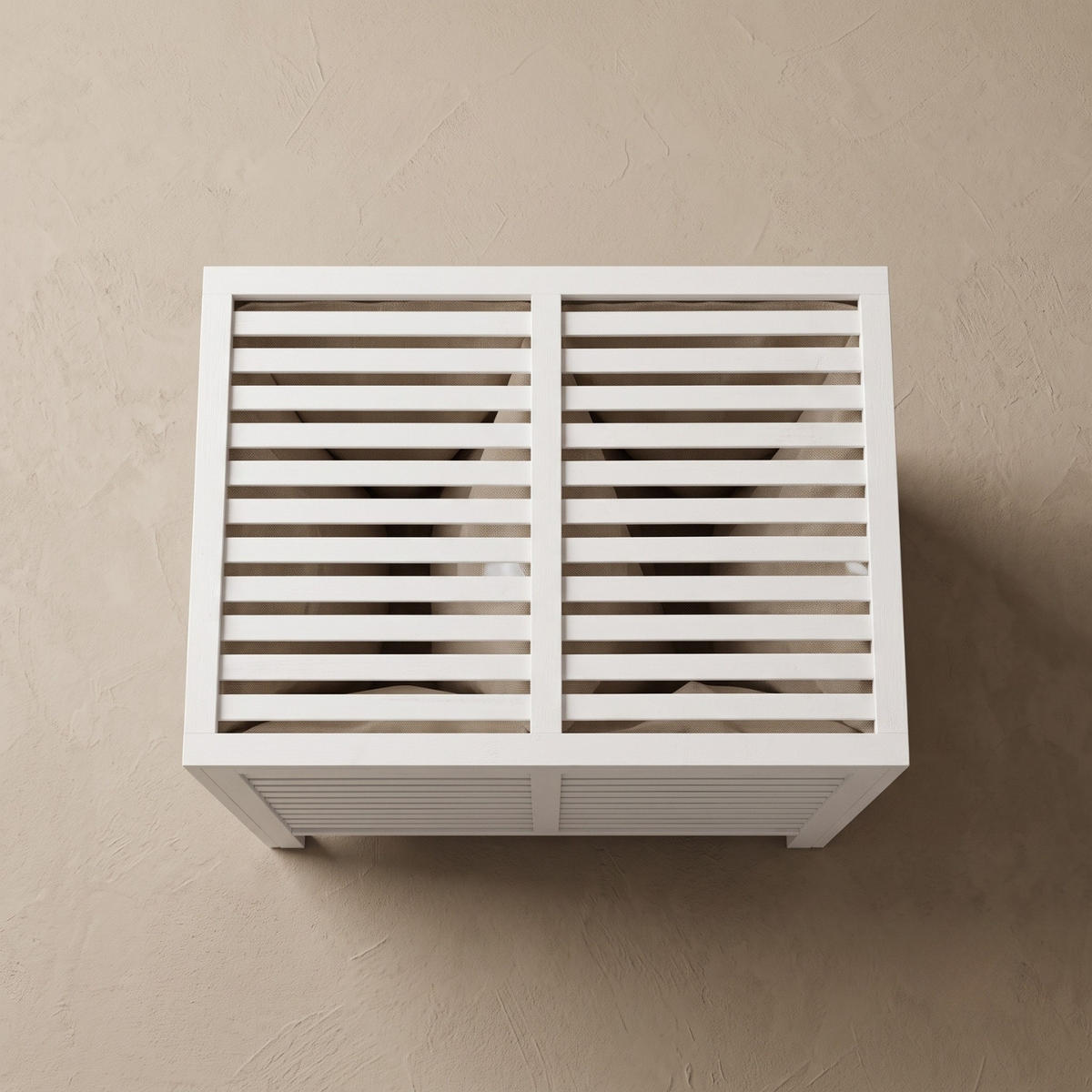 WÄSCHEKORB Bambus Moa 90 l 40/60/58,5 cm - Weiß, Naturmaterialien (60/58.5/40cm) - NUXIO