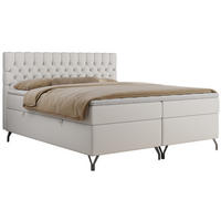 BOXBETT GRIMALDI 140/200 Weiß Kunstleder - H4 - Weiß, Holz/Textil (140/200cm) - MKS