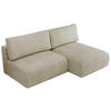 ECKSCHLAFSOFA VIVO L Beige Velvet - rechts - Beige/Schwarz, Kunststoff/Textil (150/223cm) - MKS