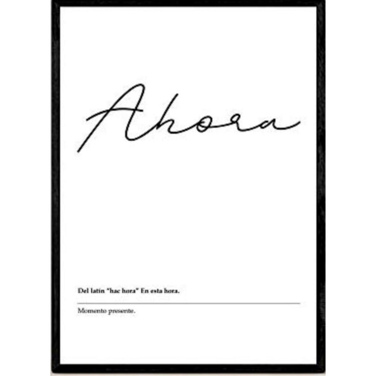 POSTER Nordische Schwarz-Weiß – Wortblatt A3 Schwarzer Rahmen - Schwarz, Papier (29.7/5/42cm) - Nacnic