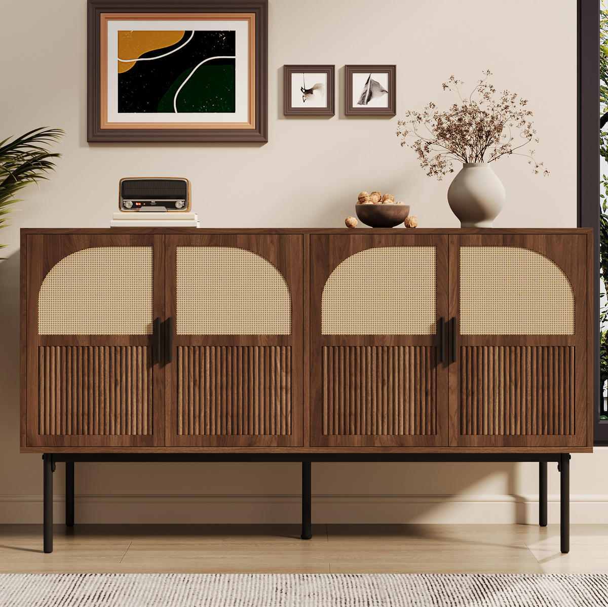 KOMMODE 140/80/40 cm Natur aus MDF mit 4 Türen - Naturfarben, Holzwerkstoff (40/80/140cm) - OKMYHOME