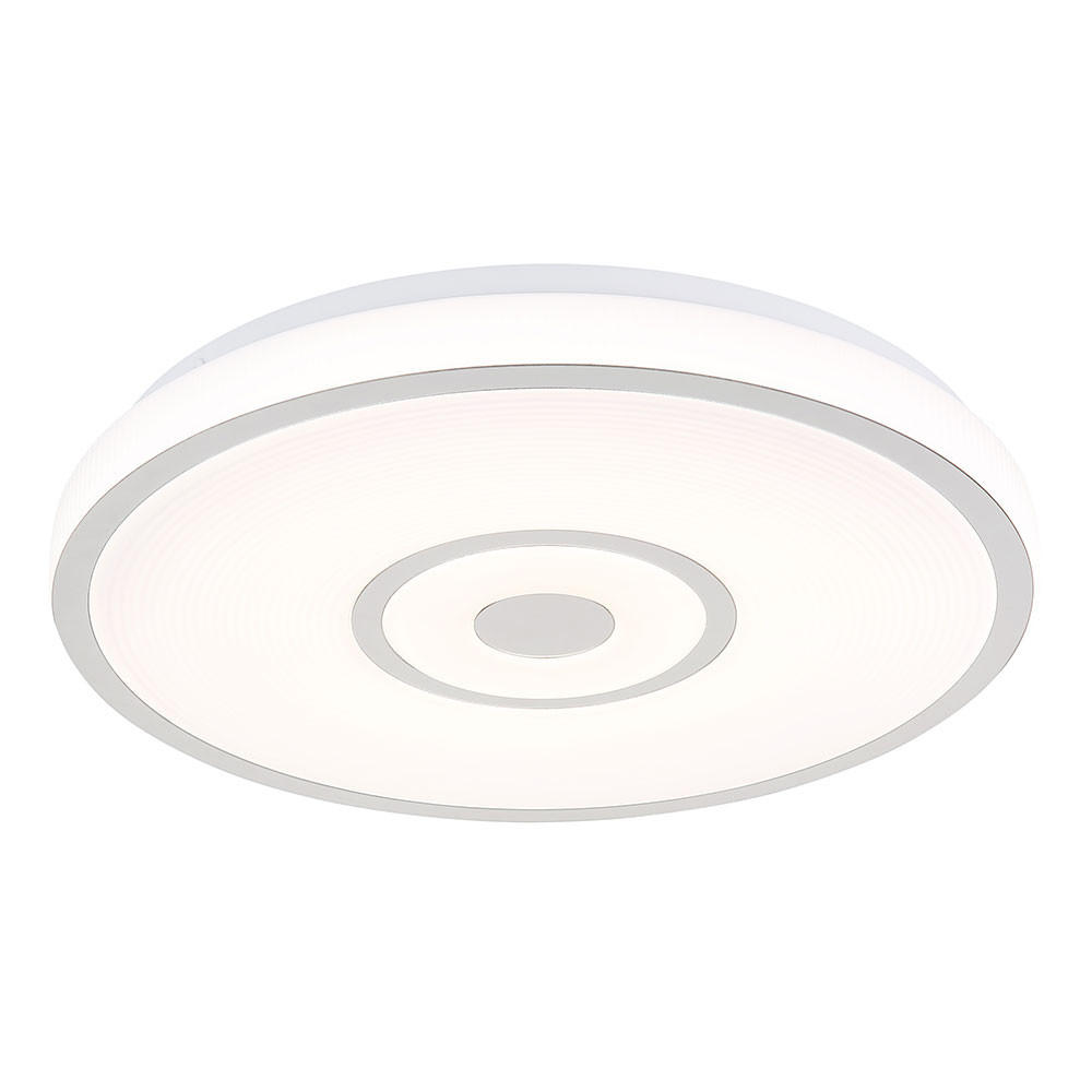 LED DECKENLEUCHTE Callie Chrom Weiß - Weiß, Metall (38/38/5.5cm) - Globo Lighting