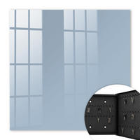 SCHLÜSSELBOX Schwarz 30x30 cm- Türöffnung nach rechts - Pastellblau - Blau, Metall (30/30/5cm) - TULUP
