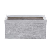 BLUMENTOPF weiß rechteckig 50/23/24 cm Myra - Weiß, Naturmaterialen (24cm) - Beliani