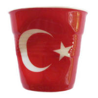 KNICKBECHER Espresso 0,08l Flagge Türkei - Multicolor, Keramik (0.08L) - Revol Porcelaine France