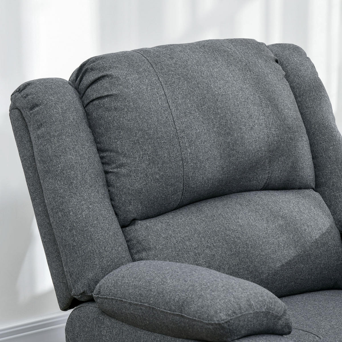 RELAXSESSEL DE-06368 2-fach verstellbare Lehne (148°), Fußstütze Grau - Dunkelgrau, Textil/Metall (96/98/87cm) - ComfortXL