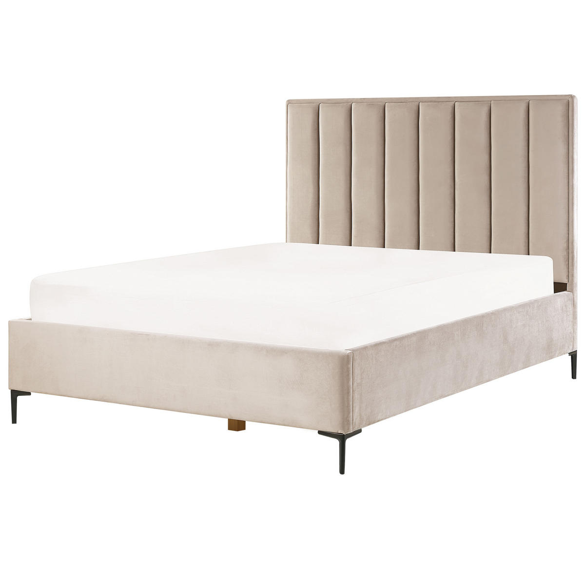 POLSTERBETT 160/200 cm Beige Sezanne - Taupe, Textil (160/200cm) - Beliani