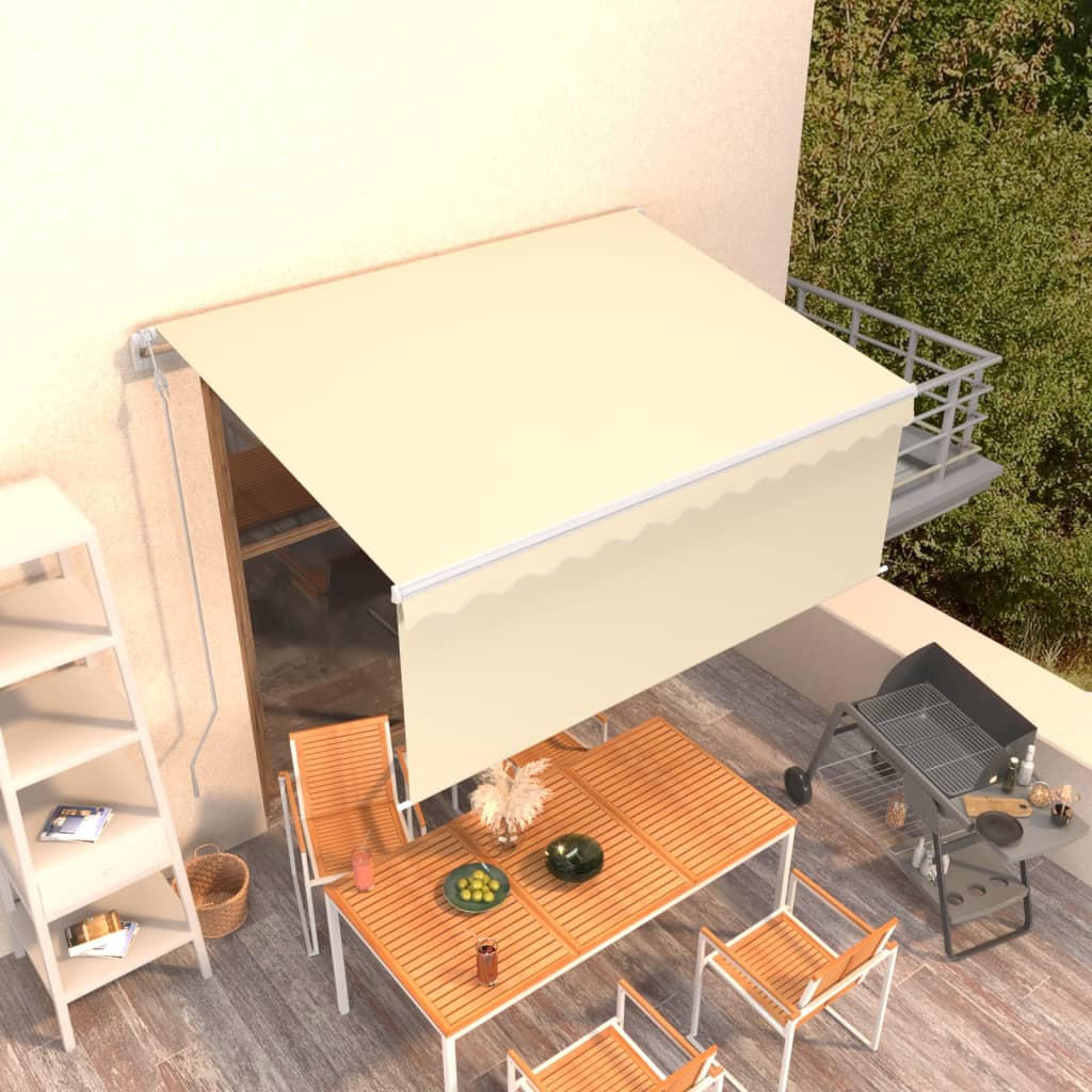 MARKISE Automatisch Einziehbar mit Volant 3x2,5 m Creme - Creme, Metall (300/1/300cm) - furnicato