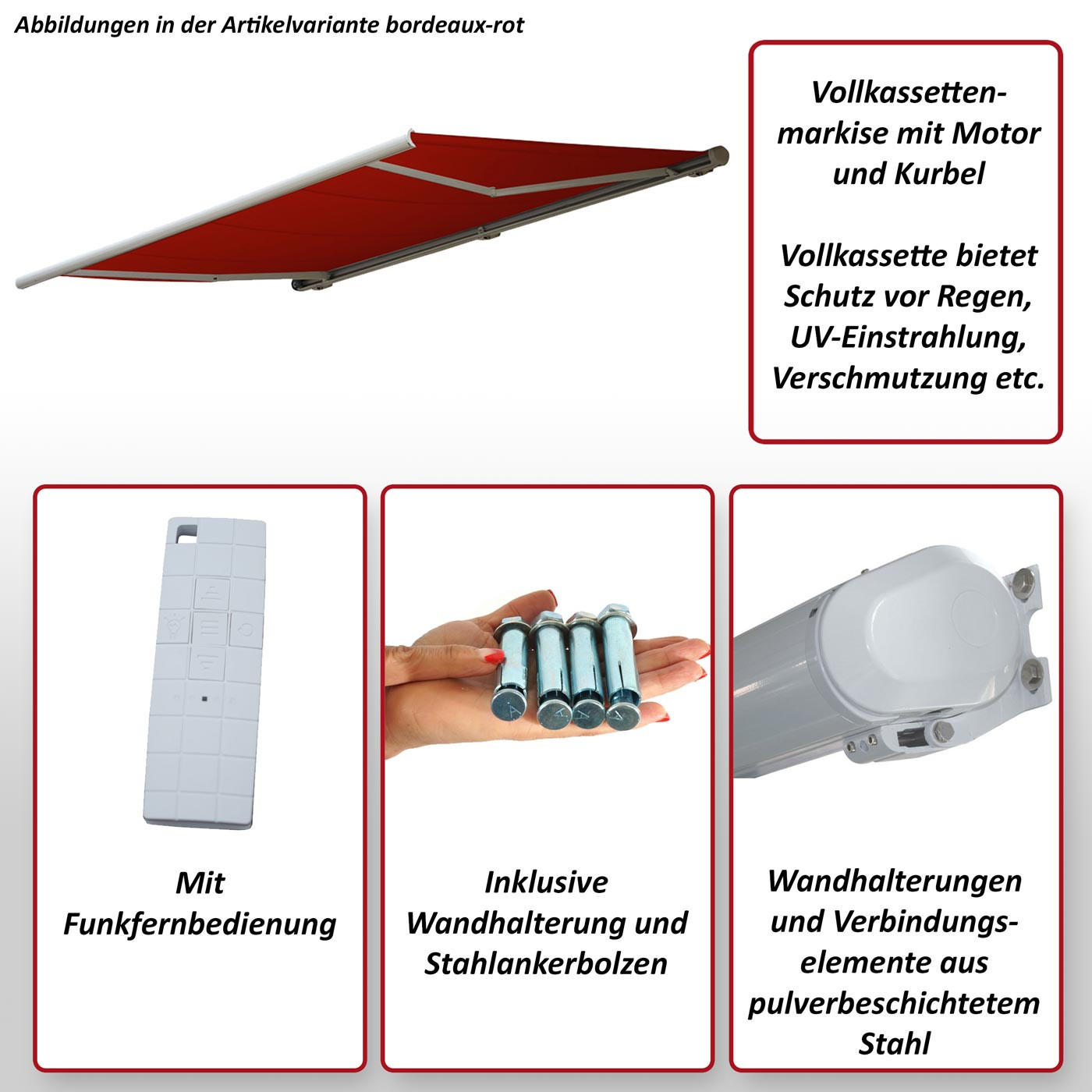 ELEKTRISCHE KASSETTENMARKISE Anthrazit, Anthrazit - Anthrazit, Textil (450/23/300cm) - MCW