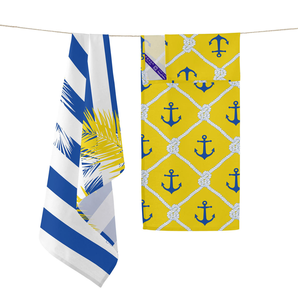 GESCHIRRTUCH (2 tlg) sail 70x50 cm mehrfarbig - Multicolor, Textil (70/50cm) - Happy Friday