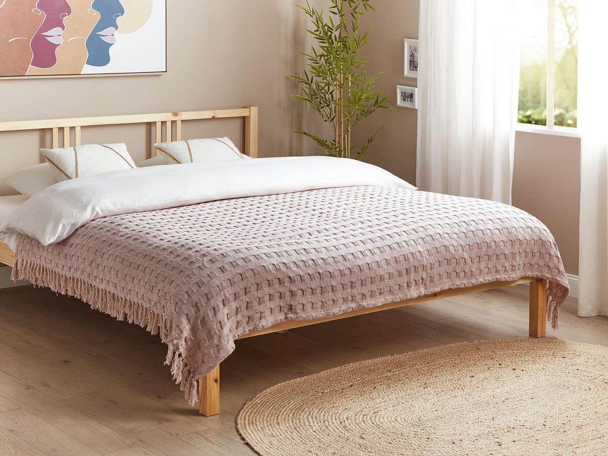 TAGESDECKE Rosa 150 x 200 cm Bere - Pink, Textil (150/200cm) - Beliani