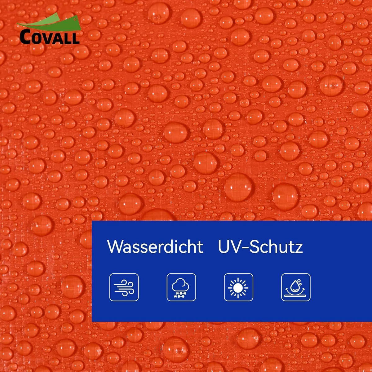 ABDECKPLANE 3 x 4 m Orange Wasserdicht UV-stabilisiert 160g/m² - Orange, Kunststoff (400/300/1cm)