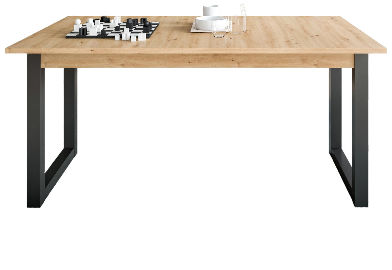Inn.Furn Esstisch Eiche Artisan, Grau 90x76x150 cm