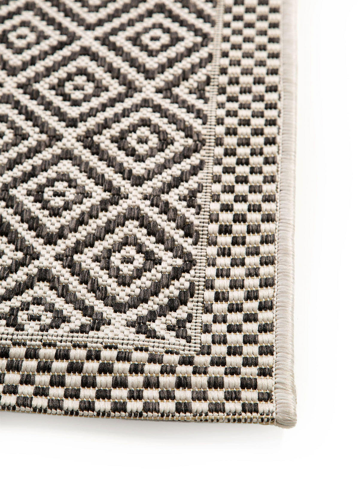 OUTDOORTEPPICH Cleo Weiß/Schwarz 240x340 cm - Weiß, Textil (240/340cm) - benuta Nest