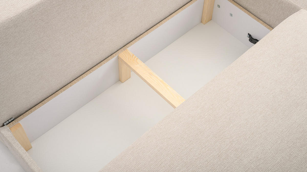 ECKSOFA Ripley mit Schlaffunktion, Beige - Beige, Textil (223/150cm) - Fedve