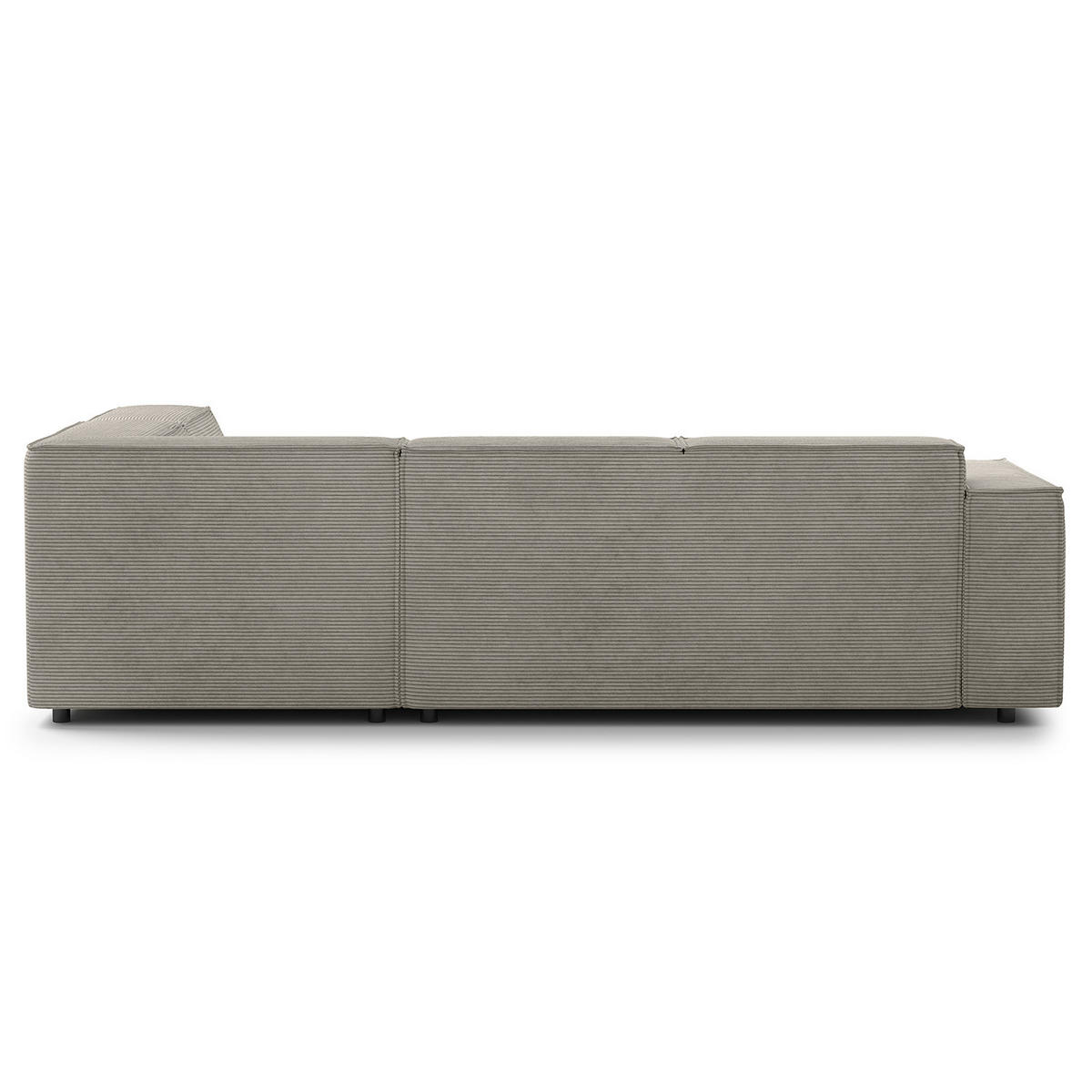 ECKSOFA mit Ottomane - Graubraun/Schwarz, Kunststoff/Textil (260/234cm) - home24